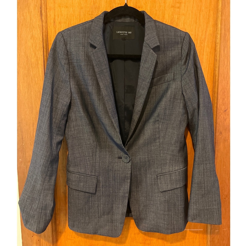Lafayette 148 gray blazer jacket‎ size 8 womens
